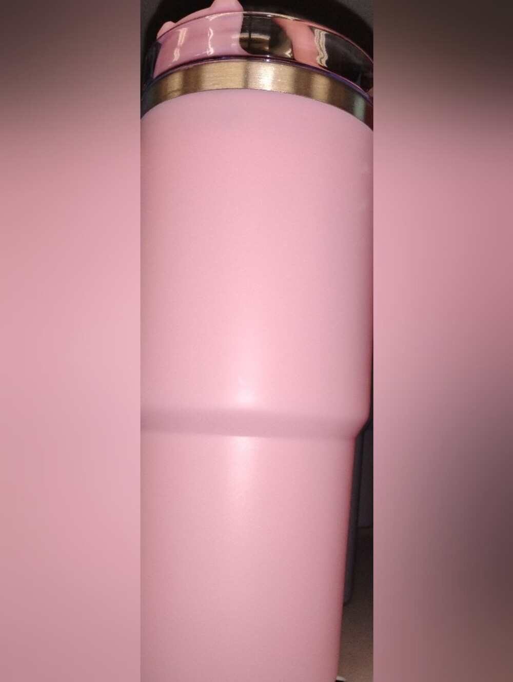 Insulated Pink Travel Tumbler with a Straw and Lid